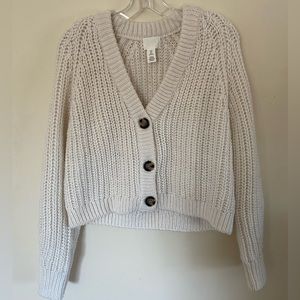 H&M cropped white sweater- never worn